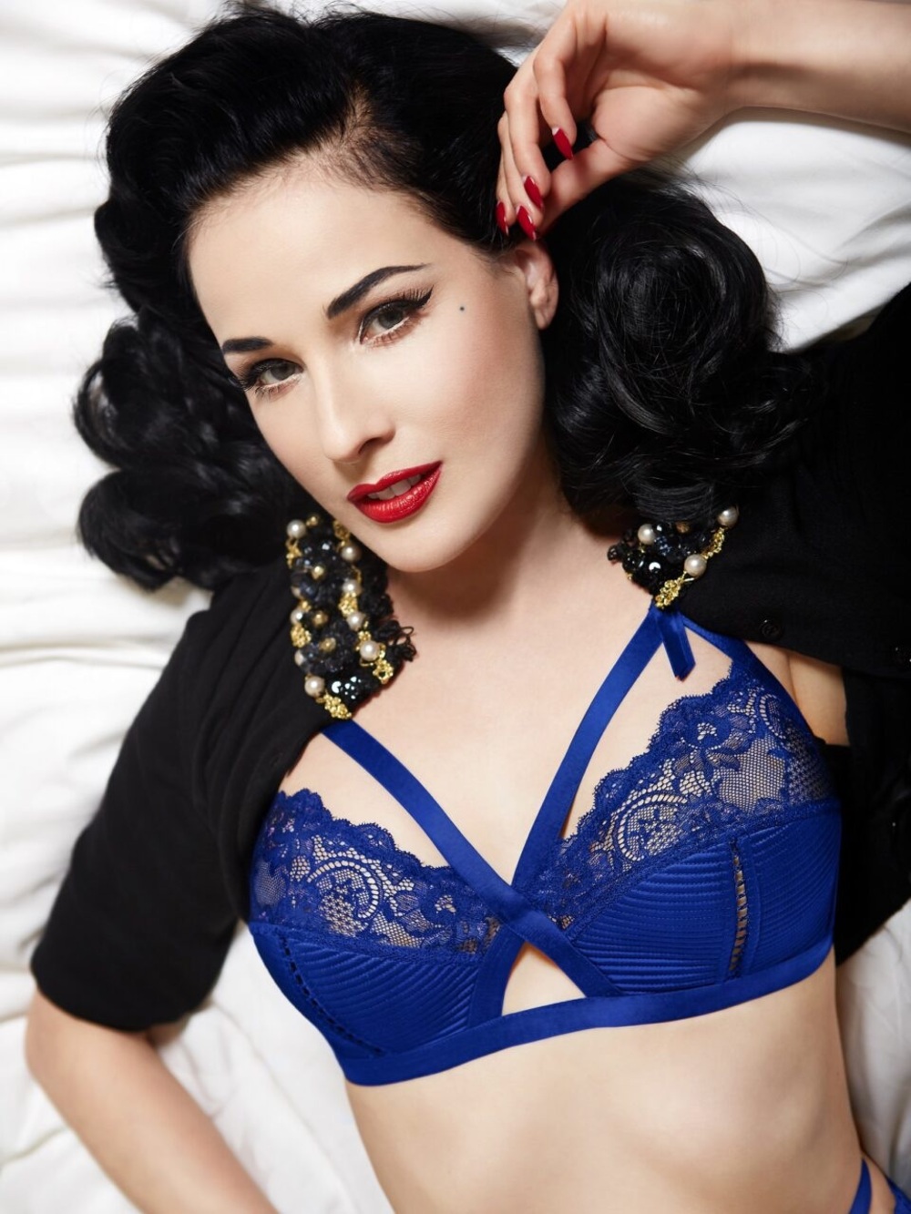Dita Von Tesse Madame X Demi Cage Bra 0725 pinup strappy blue madam 32E